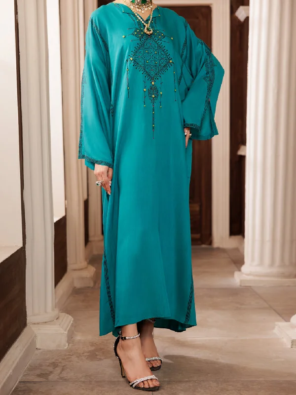 Overstock Sale Turquoise Maple Silk Tunic - AL-LK-1007