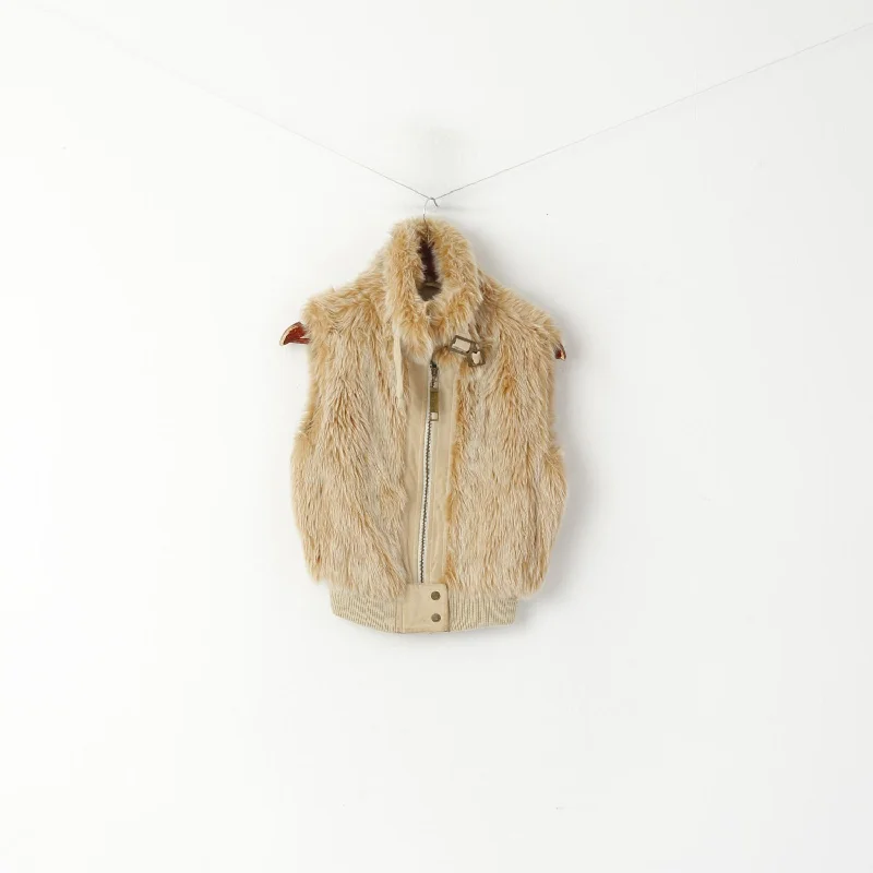 Unbeatable Prices River Island Women 36 10 S Bodywarmer Beige Faux Fur Full Zip Boho Vest
