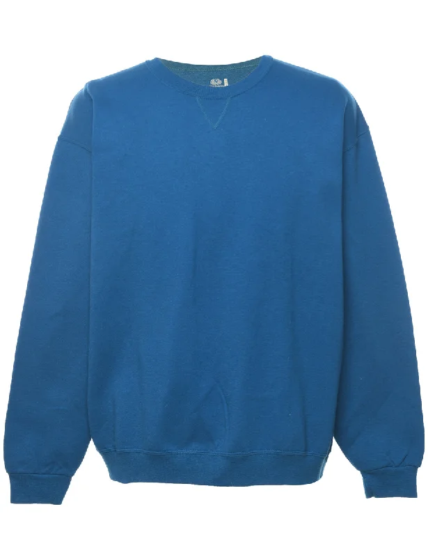 Top Pick Plain Blue Classic Sweatshirt - XL