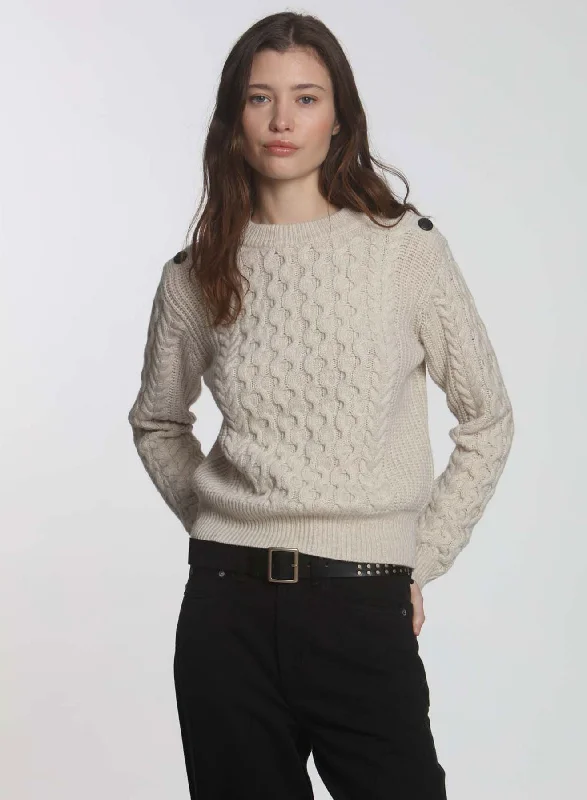 Price Drop Cable Crop - Ecru