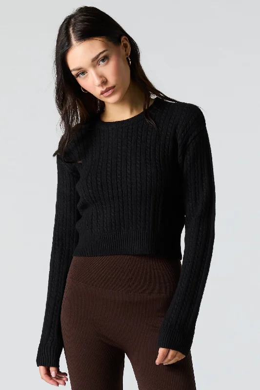 Weekend Bargains to Celebrate Cable Knit Cropped Sweater
