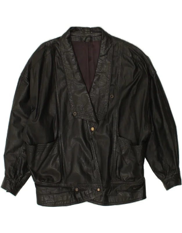 Weekend Specials to Snag VINTAGE Womens Leather Jacket UK 14 Large Black Leather