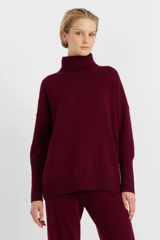 Weekend Deals You Can't Resist Claret Cashmere Rollneck Sweater