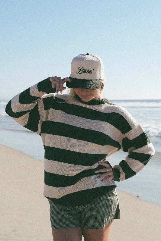 Make Your Weekend Count with Savings Evergreen Stripe Sweater